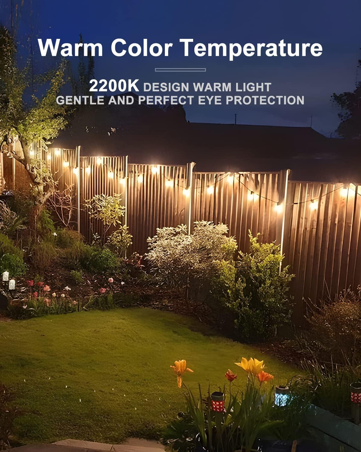 200FT Outdoor String Lights, LED Bistro String Lights with Shatterproof G40 Vintage Bulbs, 2200K Dimmable, Waterproof Hanging Lights for Porch, Deck, Garden, Backyard, Balcony - ETL Listed