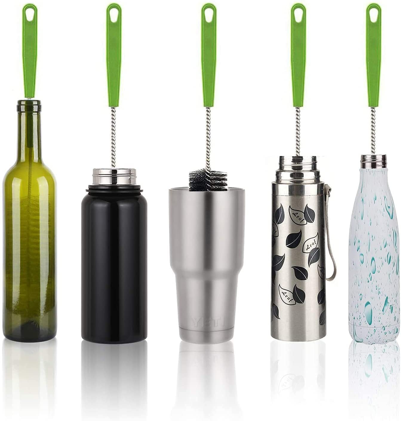 Long Bottle Brush, 17 in Bendable Cleaner Brushes for Cleaning Neck Beer Bottles, Wine, Baby Bottles, Water Bottles, Tumblers, Flask, Bird Feeder, Vase, Pipes and Brewing Supplies Black/1Pack